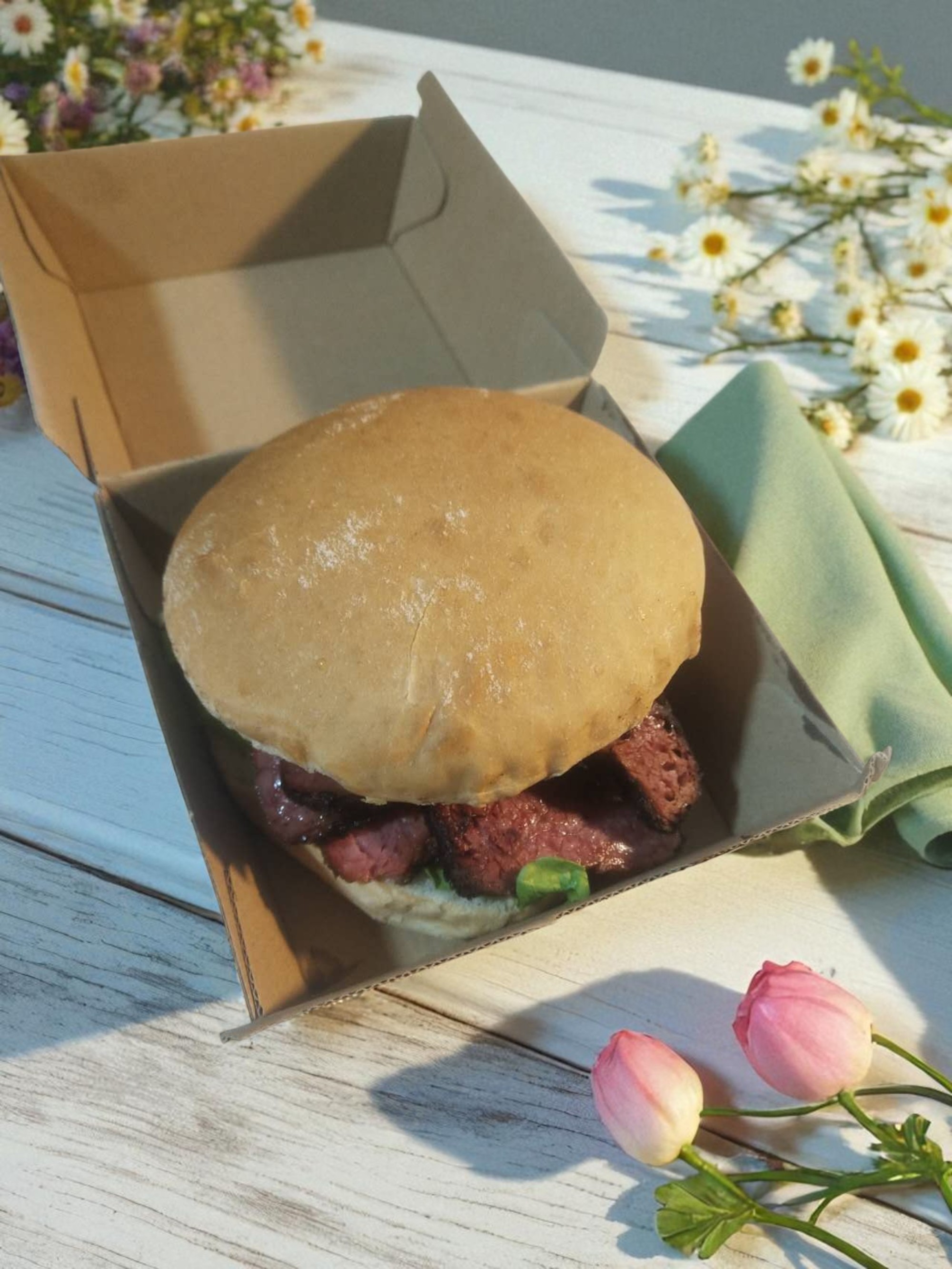 Handcrafted steak burger